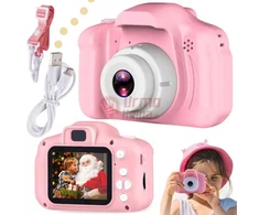 Vaikiškas fotoaparatas su ekranu Summer Vacation Q, rožinis