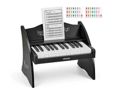 Vaikiškas pianino klavišinis. 25 klavišai. žaislinis muzikos instrumentas. juodas