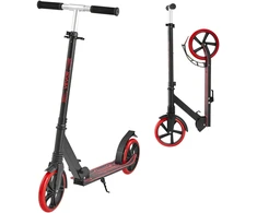 Vaikų (8+) paspirtukas su 2 ratais. sulankstomas. 3 aukščio lygiai. iki 100 kg. juodas-raudonas