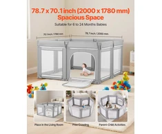 Vaikų žaidimų aptvaras 2000x1780mm sulankstomas vidui/lauke