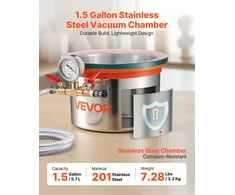 Vakuuminė kamera iš nerūdijančio plieno. 5.7 l talpa. dervoms ir medienos stabilizavimui