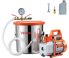 Vakuuminio siurblio rinkinys 110 l/min. degazavimo kamera 11.36 l. grūdinto stiklo dangtis
