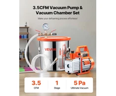 Vakuuminio siurblio rinkinys 110 l/min. degazavimo kamera 11.36 l. grūdinto stiklo dangtis