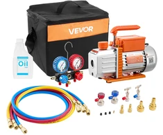 Vakuuminis siurblys su manometrų komplektu automobilio kondicionieriui, 4,5CFM/127L/min, R134a/R32