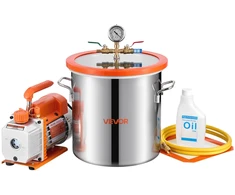 Vakuumo siurblio ir kameros komplektas. 11.36 l. 3.5 CFM. nerūdijantis plienas