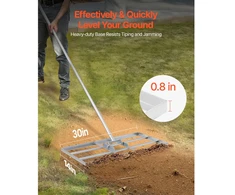 Vejos lyginimo grėblys rankena 2130 mm pagrindo plokštė 254 x 1219 mm