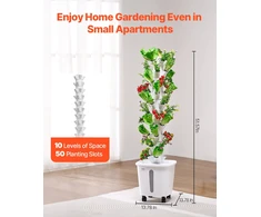 Vertikali hidroponinė auginimo sistema. 50 lizdų. 10 lygių. su ratukais