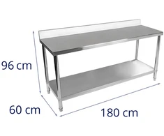 Virtuvinis darbo stalas Royal Catering RCAT-180/60-S sidabrinis