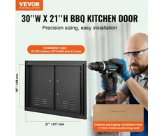 Virtuvinis kombainas Dvivėrės įmontuojamos durelės lauko virtuvei/barbekiu salai. 762 x 533 x 46 mm