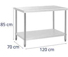 Virtuvinis stalas su apatine lentyna 120x70 cm