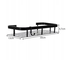 Vonios lentynos BERIMAX QRC-5A4 2 vnt. 30x13x4.7 cm juoda