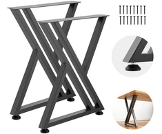 X formos stalo kojos. plienas. 74 x 61 cm. 2 vnt.. apkrova 1000 kg. juodos