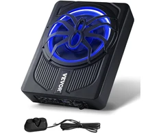 Žemo profilio garsiakalbis po sėdyne su mėlyna apšvieta. 254mm. 440W. įmontuotas stiprintuvas