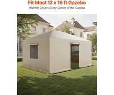 Žieminė pavėsinės danga. skirta standžioms 3.70 x 4.92 m pavėsinėms. visų sezonų danga su šoninėmis sienelėmis