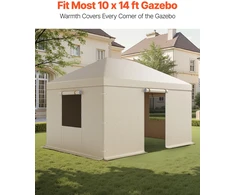 Žieminis pavėsinės uždangalas standžioms pavėsinėms 3.10 x 4.41 m. su šoninėmis sienelėmis ir tinkleliniais langais