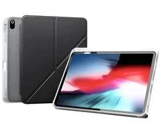 Dėklas knygutė iPad Pro 13 - 2025, 13" // iPad Pro 13 - 2024, 13" - Juodas-Skaidrus