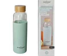 Ambition Stiklinė gertuvė su bambukiniu dangteliu SMÜKEE, 500 ml
