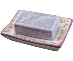Marselio muilas, LHP „Levandų žiedai“, 100 g. su keramikinė muilinė