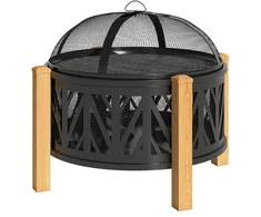 Aosom 2-in-1 ugniadėžė, Ø75 x 58 cm, juoda