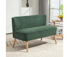 Aosom 2 vietų sofa, žalia, mediena, poliesteris ir putplastis, 117 x 56,5 x 77 cm