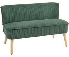 Aosom 2 vietų sofa, žalia, mediena, poliesteris ir putplastis, 117 x 56,5 x 77 cm