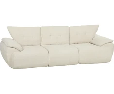 Aosom 3 vietų sofa, 260 cm, šenilas, berėmė modulinė, kreminės baltos spalvos