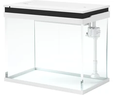 Aosom 41 l stiklinis akvariumas su filtravimo sistema, LED šviestuvais, vandens siurbliu, baltas