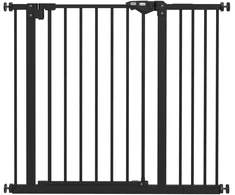 Aosom Apsauginiai varteliai šunims, juodi, metalas ir plastikas, 74-94 cm