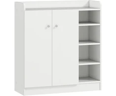 Aosom Batų spintelė, 4 lentynos, 1 spintelė, balta, 83 x 30 x 90 cm
