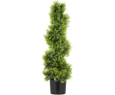 Aosom Dirbtinė zypresė spiralės formos, 90 cm, žalia
