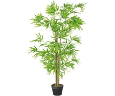 Aosom Dirbtinis bambukas su vazonu, žalias, 150 cm