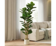 Aosom Dirbtinis lyralapis fikusas vazone su 91 lapu, 180 cm