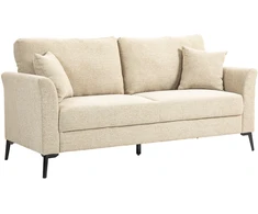 Aosom Dvivietė sofa, lino išvaizdos audinys, smėlio spalvos, 179 x 80 x 89 cm, iki 360 kg