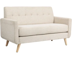 Aosom Dvivietė sofa su aksomo išvaizdos apmušalu, 134 × 71 × 82 cm, smėlio spalvos