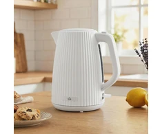 Aosom Elektrinis virdulys, 1,7 l, 2200 W, su išimamu kalkių filtru, kreminės baltos spalvos