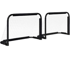 Aosom Futbolo vartų rinkinys, 2 sulankstomi mini vartai, metalinis rėmas, juoda, 90 x 36 x 60 cm