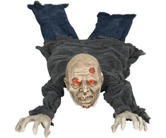 Aosom Helovino dekoracija zombis su LED akimis, kaukia ir ropoja, su garso ir judesio jutikliu, maitinama baterijomis, 159 cm