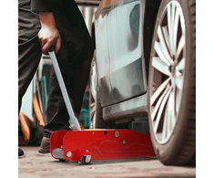 Aosom Hidraulinis keltuvas automobiliui, 2 t, 12–30 cm, raudonas/pilkas