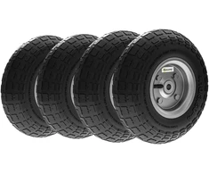 Aosom Karučio ratų komplektas, 4 vnt., juodas, Ø 25,5 cm, guma ir metalas, iki 80 kg