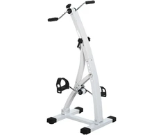 Aosom Mini pedalų treniruoklis rankoms ir kojoms, baltas, plienas/plastikas/EVA, 40 x 42,5 x 100 cm