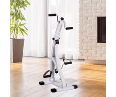 Aosom Mini pedalų treniruoklis rankoms ir kojoms, baltas, plienas/plastikas/EVA, 40 x 42,5 x 100 cm