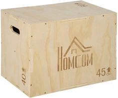 Aosom Plyo box iš medžio, 45 x 40 x 60 cm, natūrali mediena