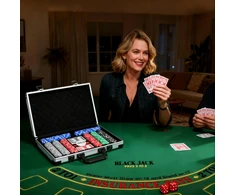 Aosom Pokerio rinkinys, nešiojamas lagaminas, 400 žetonų, 2 kortų kaladės, 5 kauliukai, dalintojo diskas, pagrindas, pilka