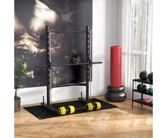 Aosom Reguliuojamas 3 viename hantelių ir štangos rinkinys, 25 kg, geltona / juoda