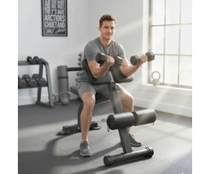Aosom Reguliuojamas sulankstomas treniruoklis, juodas, plieno rėmas, 150 kg