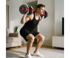 Aosom Reguliuojamų hantelių rinkinys 6-in-1, raudonas, 15 kg