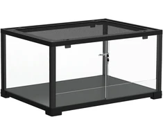 Aosom RopliÅ³ terariumas, 86,3 l, su stumdomomis durimis, uÅ¾rakinamas, juodas, 60 x 45 x 32 cm