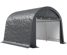 Aosom Sandėliavimo tentas sodui, plieno rėmas, pilkas, 3 x 3 x 2,35 m