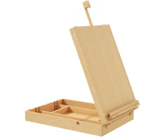 Aosom Stalinė molbertų dėžė iš buko medienos, sulankstoma, natūrali, 27 x 41,5 x 74,5 cm