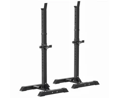 Aosom Štangos stovai, 2 vnt. komplektas, reguliuojamas aukštis 124-154 cm, plienas, juodi